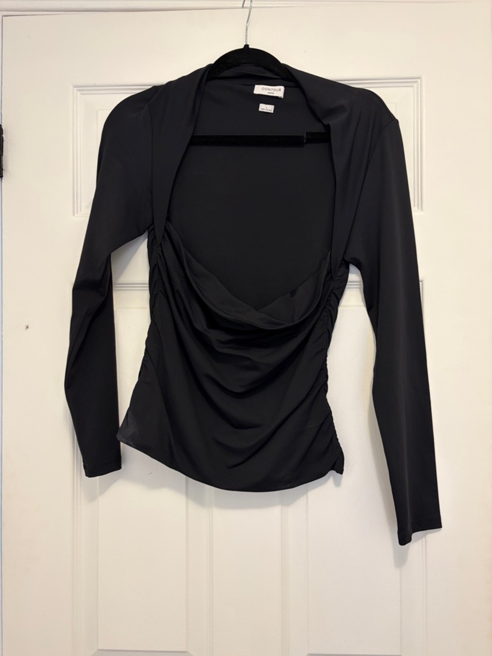 Aritzia Countour Black Long-Sleeve Top
